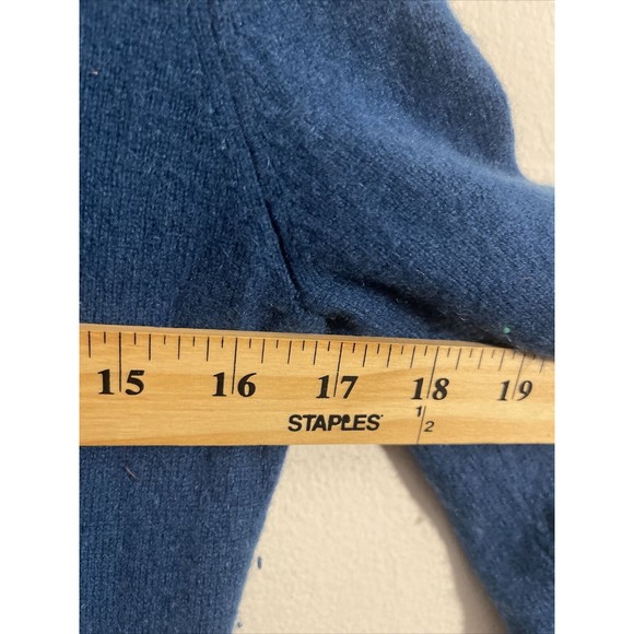 Only Mine Women's Cashmere 2 Ply Sweater Blue Neck Pullover Button Small - Picture 6 of 7